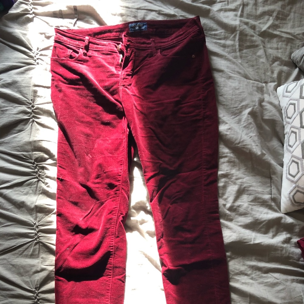 Wine Velvet Rockstar Jeggings